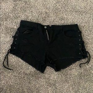 Black Jean Shorts